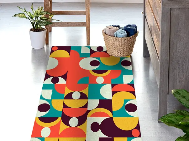 Covor din vinil antiderapant pentru hol sau terasa model Bauhaus 5