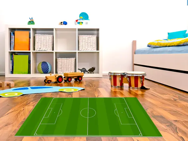 Covor din vinil camera baieti teren de fotbal FOLMATKIDS03 5