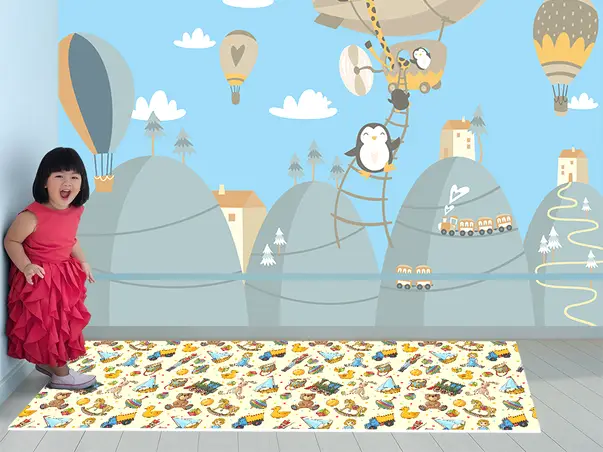 Covor din vinil camera copii desene animate FOLMATKIDS07 8