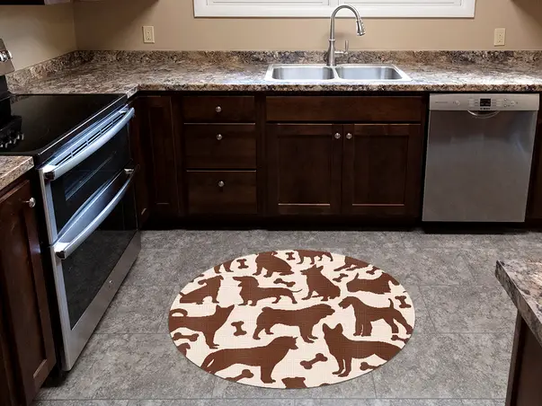 Covor din vinil model catei bej maro v3