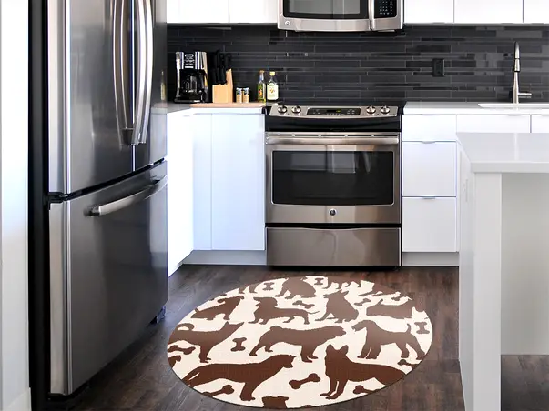 Covor din vinil model catei bej maro v4