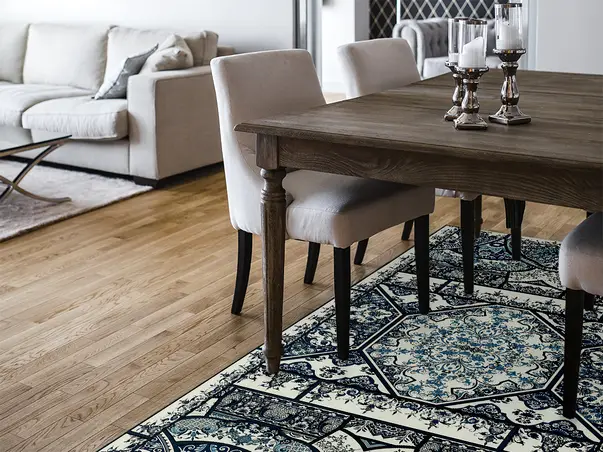 Covor din vinil model floral albastru max 2