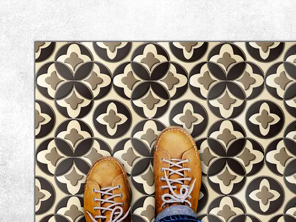 Covor din vinil model geometric brun 1