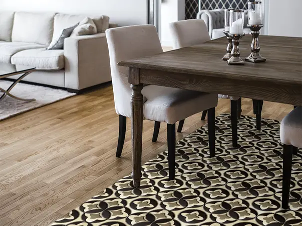 Covor din vinil model geometric brun 2