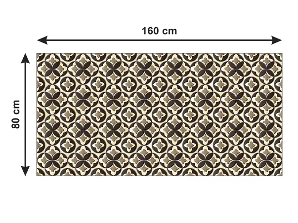 Covor din vinil model geometric brun 5