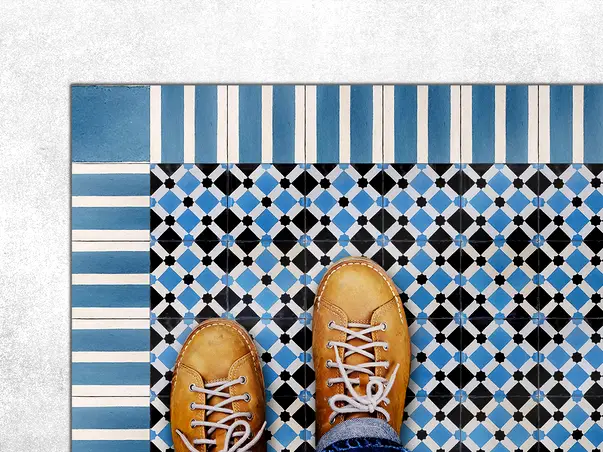 Covor din vinil model geometric multicolor 1