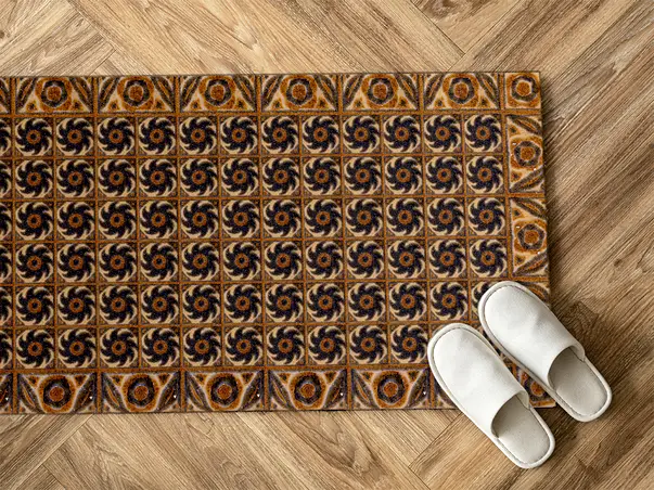 Covor din vinil model piatra maro spirala 3