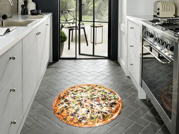 Covor din vinil model pizza x2