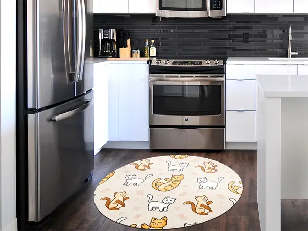 Covor vinil model pisici bej kl3