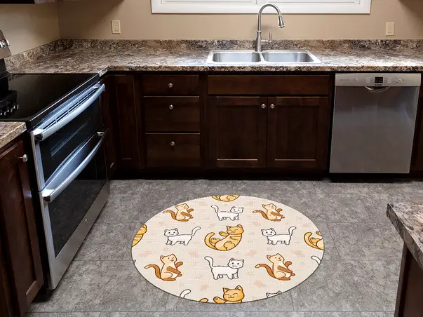 Covor vinil model pisici bej kl4