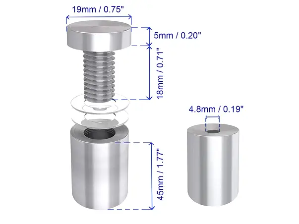 Distantiere signalistica 19x50 mm 3