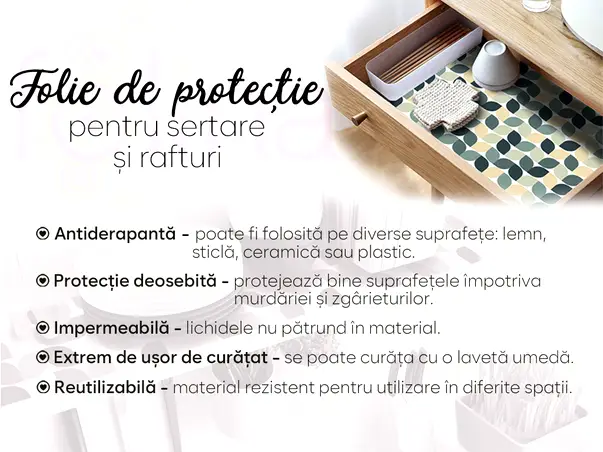 Folie de protectie din PVC antiderapant cu grosime 1,5mm impermeabil 50x155cm model 1 s8