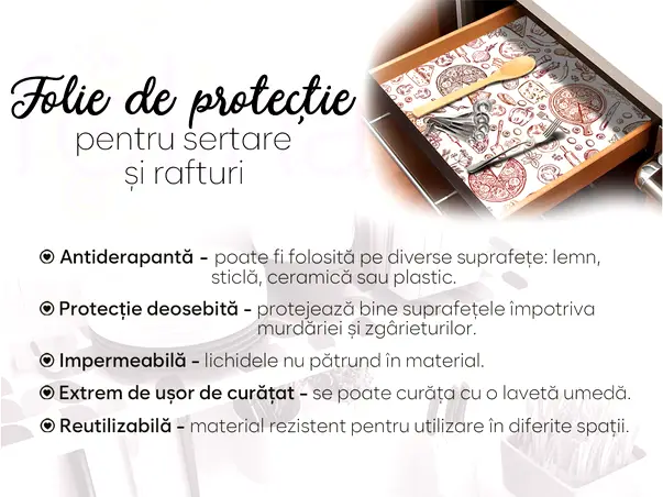 Folie de protectie din PVC antiderapant cu grosime 1,5mm impermeabil 50x155cm model 3 s6