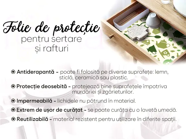 Folie de protectie din PVC antiderapant cu grosime 1,5mm impermeabil 50x155cm model 4 s8