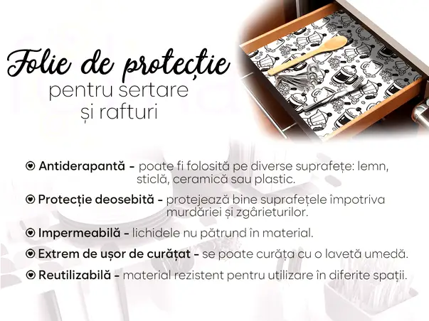 Folie de protectie din PVC antiderapant cu grosime 1,5mm impermeabil 50x155cm model 5 s6