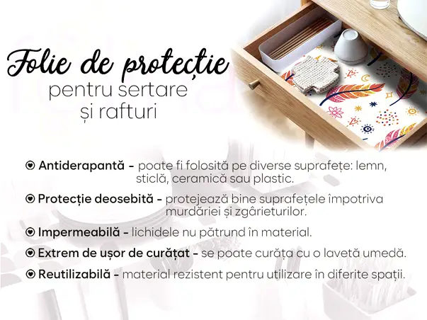 Folie de protectie din PVC antiderapant cu grosime 1,5mm impermeabil 50x155cm model 7 s10