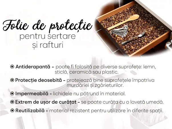 Folie de protectie din PVC antiderapant cu grosime 1,5mm impermeabil 50x155cm model 8 s8