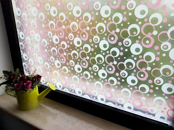 Folie geam autoadeziva cercuri roz