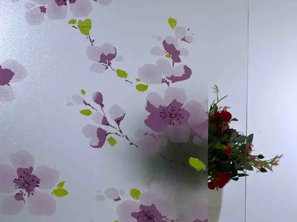 Folie geam electrostatica flori mov