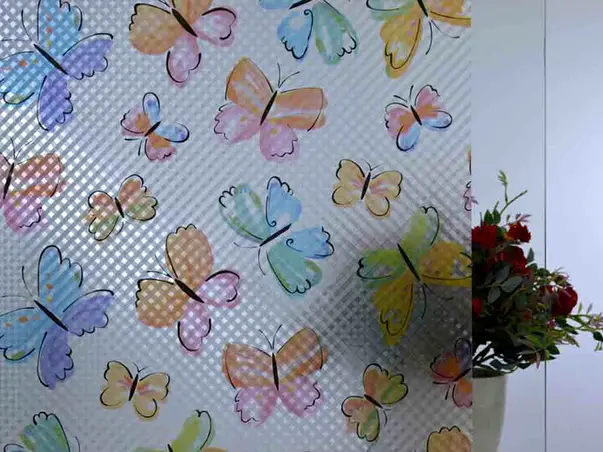 Folie geam electrostatica fluturi colorati