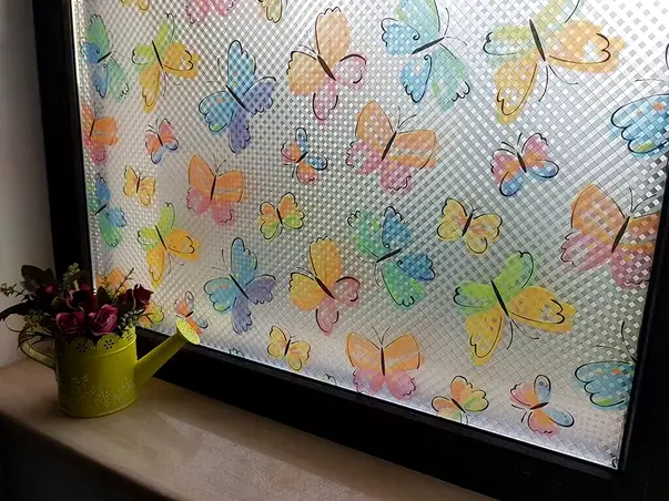 Folie geam electrostatica fluturi colorati