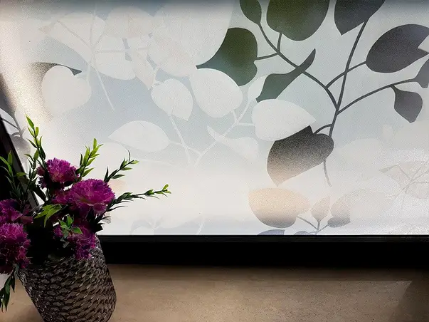 Folie geam electrostatica frunze albe