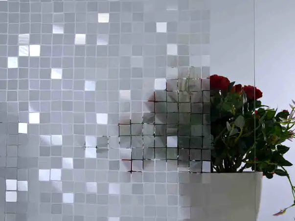 Folie geam electrostatica mozaic argintiu