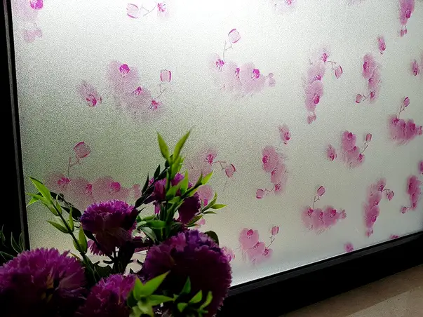 Folie geam electrostatica orhidee mov