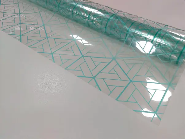 Folie geam model geometric turcoaz 4