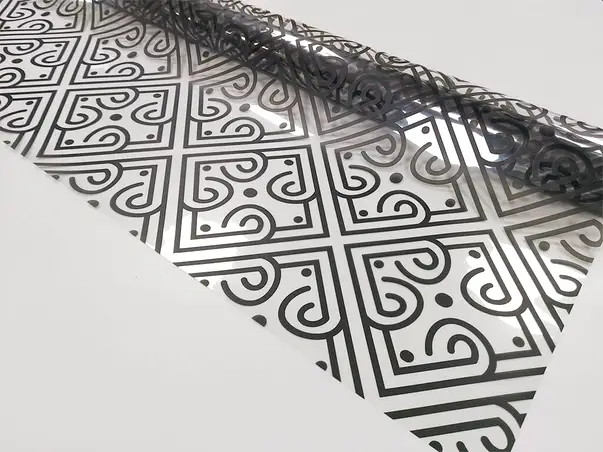 Folie geam model romboidal abstract gri 4