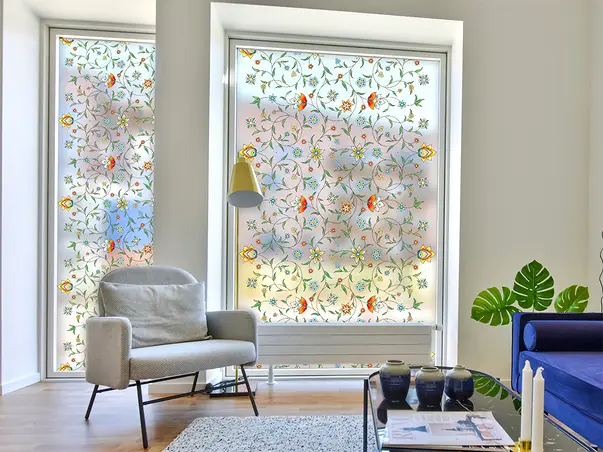 Folie sablare usa sticla model floral campo 1