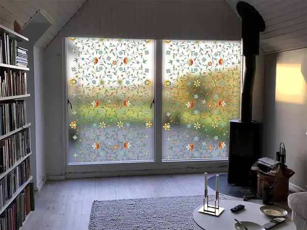 Folie sablare usa sticla model floral campo 2