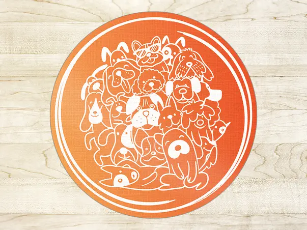 Folina covor din vinil model catelusi oranj v1