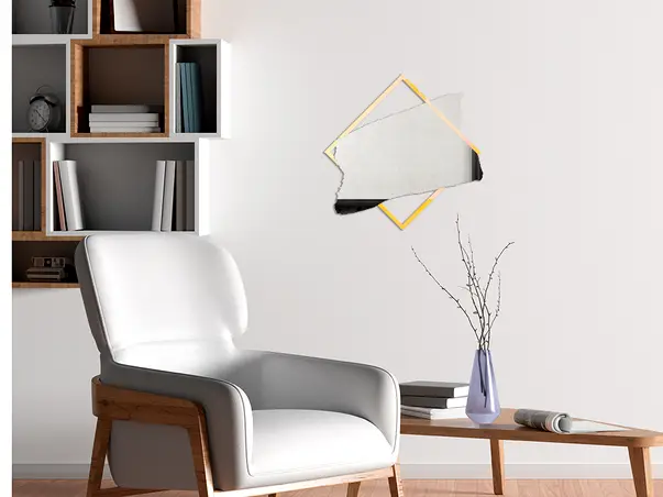 Oglinda acrilic model romb abastract auriu argintiu 3