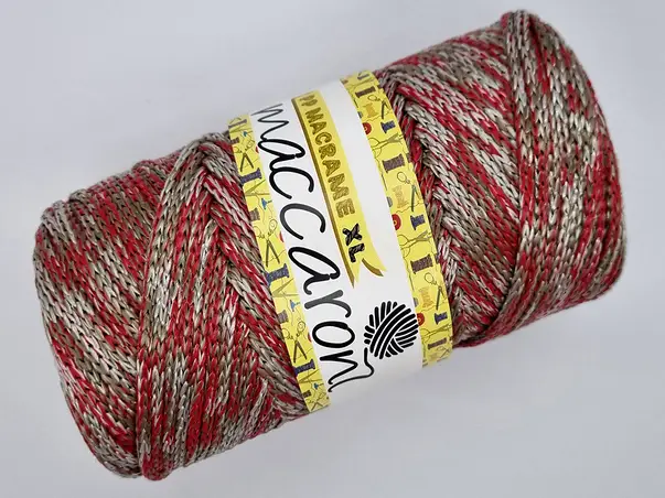 PP macrame melanj rosu gri