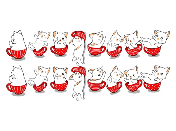 Pisicute in cesti rosii