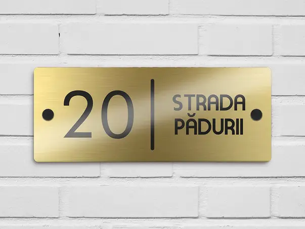 Placuta adresa model auriu modern 0
