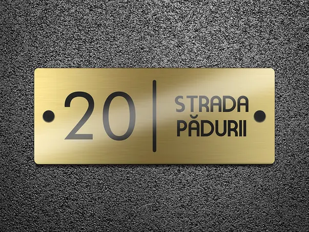 Placuta adresa model auriu modern 1