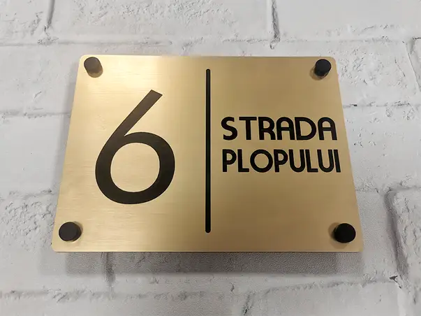 Placuta adresa model auriu modern 2 5833