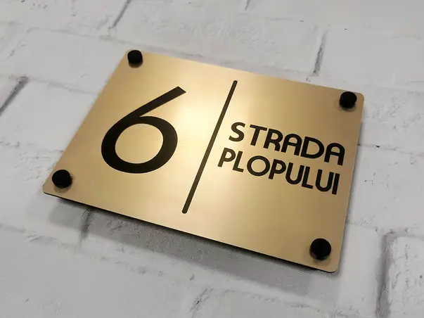 Placuta adresa model auriu modern 3 5933