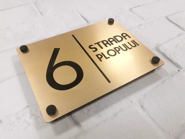 Placuta adresa model auriu modern 4 6133