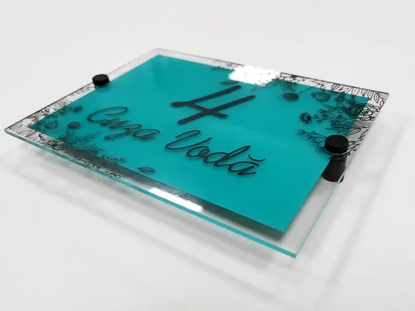 Placuta adresa model floral personalizabil b3