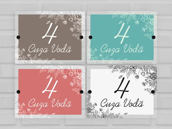 Placuta adresa model floral personalizabil b5