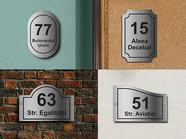 Placuta adresa model gri brushed 0