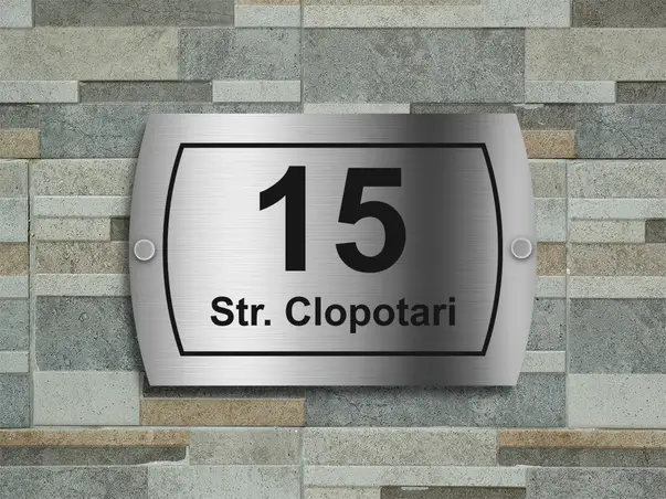 Placuta adresa model gri brushed 1