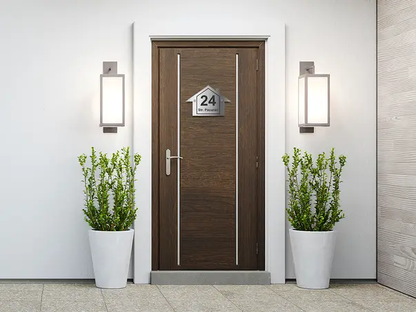 Placuta adresa model gri brushed 2