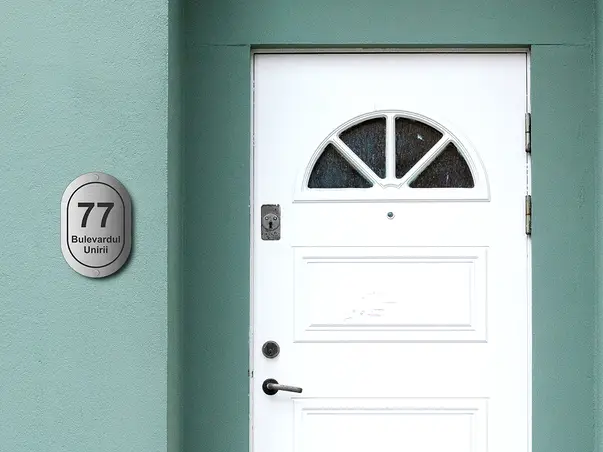 Placuta adresa model gri brushed 6