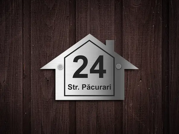 Placuta adresa model gri brushed b3