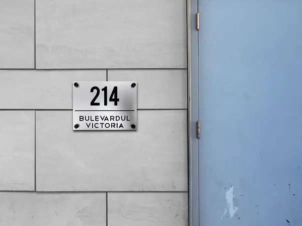 Placuta adresa model gri negru x4