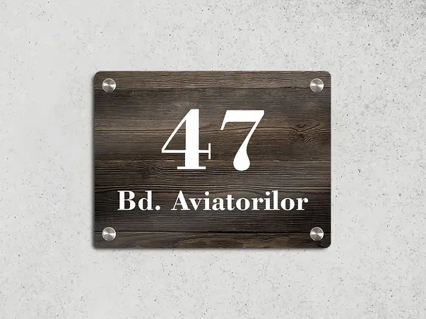 Placuta adresa model lemn v0